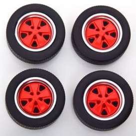 Wheels & tires Rims & tires - black/red - 1:18 - KK - Scale - acc023 - kkdcacc023 | The Diecast Company