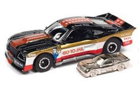 Ford Mustang - Cobra II Racer (Go To Jail) 1975 black/white/red - 1:64 - Johnny Lightning - SP214 - JLSP214 | The Diecast Company