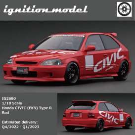Honda  - Civic EF9 red - 1:18 - Ignition - IG2680 - IG2680 | The Diecast Company