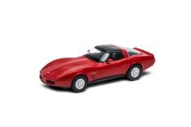 Chevrolet  - Corvette coupe 1982 red/black - 1:34 - Welly - 43716Wr - welly43716Wr | The Diecast Company