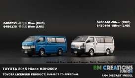 Toyota  - Hiace 2016 silver - 1:64 - BM Creations - 64B0148 - BM64B0148rhd | The Diecast Company