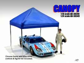 Figures diorama - Canopy 2022 chrome frame/blue - 1:18 - American Diorama - 38249 - AD38249 | The Diecast Company