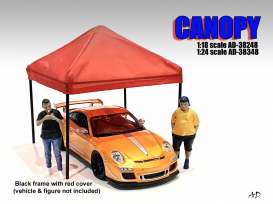 Figures diorama - Canopy 2022 black frame/red - 1:24 - American Diorama - 38348 - AD38348 | The Diecast Company