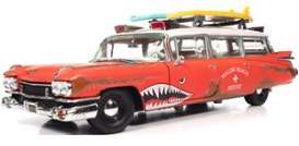 Cadillac  - Eldorado Ambulance Surf Shark 1959 red/white - 1:18 - Auto World - AW312 - AW312 | The Diecast Company