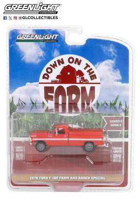 Tractor Ford - F-100 1970 red - 1:64 - GreenLight - 48080B - gl48080B | The Diecast Company