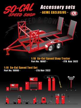 Trailer Accessoires - So-Cal Speedshop 2022 red - 1:18 - Acme Diecast - 18997 - acme18997 | The Diecast Company