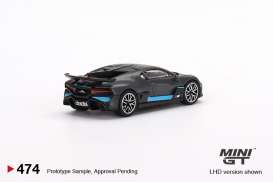 Bugatti  - Divo black/blue - 1:64 - Mini GT - 00474-L - MGT00474lhd | The Diecast Company