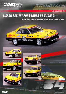 Nissan  - Skyline 2000 Turbo RS-X (DR30) yellow/red/black - 1:64 - Inno Models - IN64-R30-JTC97HMD - in64R30JTC97HMD | The Diecast Company