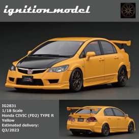 Honda  - Civic FD2 yellow - 1:18 - Ignition - IG2831 - IG2831 | The Diecast Company