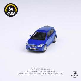 Honda  - Civic Type R EP3 2001 blue - 1:64 - Para64 - 55346 - pa55346lhd | The Diecast Company