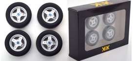 Wheels & tires Rims & tires - Fiat 500 Abarth black/chrome - 1:18 - KK - Scale - acc037 - kkdcacc037 | The Diecast Company