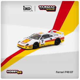 Ferrari  - F40 GT 1993 white/yellow - 1:64 - Tarmac - T64-076-93IGT07 - TC-T64-07693IGT07 | The Diecast Company
