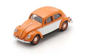 Volkswagen  - Kever white/orange - 1:64 - Schuco - 20377 - schuco20377 | The Diecast Company