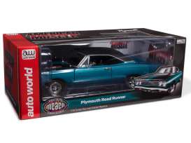 Plymouth  - Road Runner 1969 blue/black - 1:18 - Auto World - AMM1289 - AMM1289 | The Diecast Company
