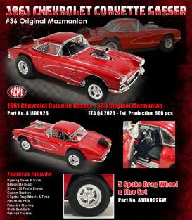 Chevrolet  - Gasser  1961 red - 1:18 - Acme Diecast - A1800926 - acme1800926 | The Diecast Company