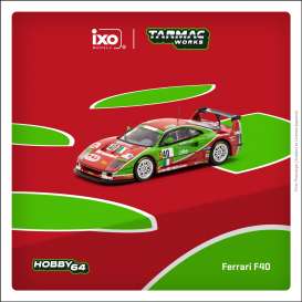 Ferrari  - F40 1995 red/green - 1:64 - Tarmac - T64-075-95LM40 - TC-T64-075-95LM40 | The Diecast Company