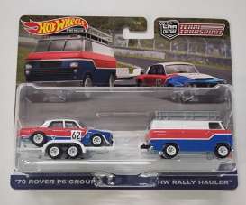 Rover  - P6 Group 2 & Van with Hauler red/white/blue - 1:64 - Hotwheels - HKF45 - hwmvHKF45 | The Diecast Company