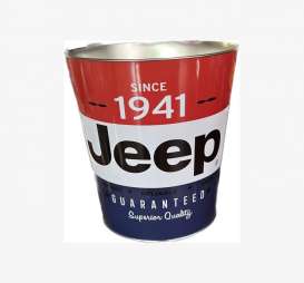 Jeep  - Tradition Metal Trash Bin blue/red/white - Tac Signs - R502255 - CRMB502255 | The Diecast Company