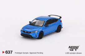 Honda  - Civic blue pearl - 1:64 - Mini GT - 00637-R - MGT00637Rhd | The Diecast Company