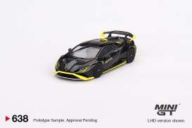 Lamborghini  - Huracan black/yellow - 1:64 - Mini GT - 00638-L - MGT00638Lhd | The Diecast Company