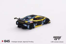 Lamborghini  - Huracan GT3 Evo 2022 black/yellow - 1:64 - Mini GT - 00645-L - MGT00645Lhd | The Diecast Company