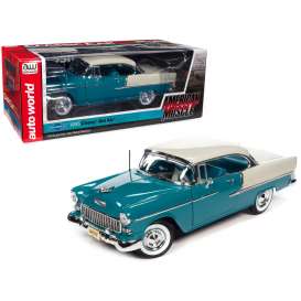 Chevrolet  - Bel Air 1955 skyline blue/india ivory - 1:18 - Auto World - AMM1295 - AMM1295 | The Diecast Company