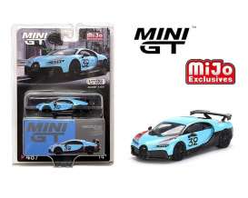 Bugatti  - Chiron Pur Sport light blue - 1:64 - Mini GT - 00487-L - MGT00487lhd-MJ | The Diecast Company