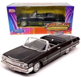 Chevrolet  - 1963 black - 1:24 - Welly - 22434bk - welly22434LRW-bk | The Diecast Company