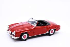 Mercedes Benz  - 190 SL convertible 1955 red - 1:24 - Welly - 24118C - welly24118Cr | The Diecast Company