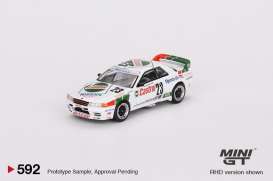 Nissan  - Skyline GT-R 1990 white/red - 1:64 - Mini GT - 00592-R - MGT00592rhd | The Diecast Company