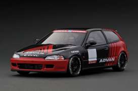 Honda  - Civic black/red - 1:18 - Ignition - IG3046 - IG3046 | The Diecast Company