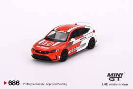 Honda  - Civic 2023 red - 1:64 - Mini GT - 00686-L - MGT00686Lhd | The Diecast Company