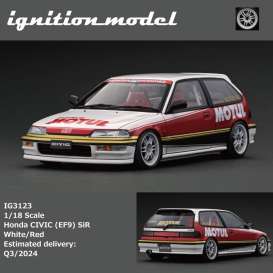 Honda  - Civic white/red - 1:18 - Ignition - IG3123 - IG3123 | The Diecast Company