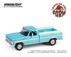 Ford  - F-250 1969 reef aqua - 1:64 - GreenLight - 48100C - gl48100C | The Diecast Company