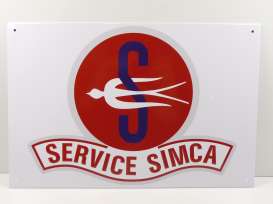 Metal Signs  - Service Simca white/red - Magazine Models - magPB224 - magPB224 | The Diecast Company