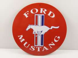 Metal Signs  - Ford Mustang white/red - Magazine Models - magPB228 - magPB228 | The Diecast Company