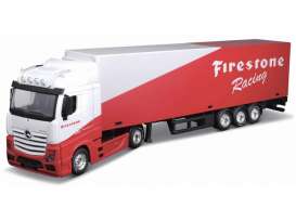 Mercedes Benz  - Actros red/white - 1:43 - Bburago - 31460R - bura31460R | The Diecast Company