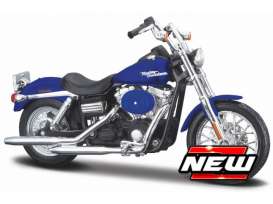 Harley Davidson  - Dyna Street Bob 2006 blue - 1:18 - Maisto - 39360-23103 - mai23103 | The Diecast Company
