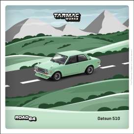 Datsun  - 510 light green - 1:64 - Tarmac - T64R-025-GR - TC-T64R-052-GR | The Diecast Company