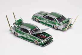 Nissan  - Skyline C210 Kaido House silver/green - 1:64 - Pop Race Limited - PR640061 - PR640061 | The Diecast Company
