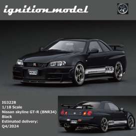 Nissan  - Skyline GT-R (BNR34) black - 1:18 - Ignition - IG3228 - IG3228 | The Diecast Company