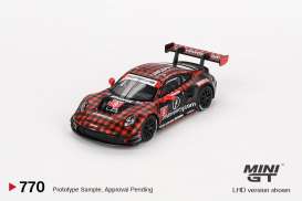 Porsche  - 911 (992) 2023 black/red - 1:64 - Mini GT - 00770-L - MGT00770lhd | The Diecast Company