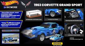 Mega Blocks  - Corvette 1963 blue - 1:15 - Mattel - HWW23 - hwmvHWW23 | The Diecast Company