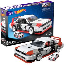 Mega Blocks  - Audi 90 Quattro white/red/black - 1:15 - Mattel - HRY20 - MegaHRY20 | The Diecast Company
