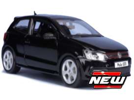 Volkswagen  - Polo black - 1:24 - Bburago - 21059bk - bura21059bk | The Diecast Company