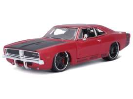 Dodge  - Charger R/T 1969 red/black - 1:24 - Maisto - 32537 - mai32537 | The Diecast Company