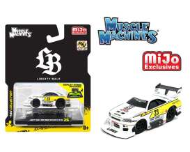 Nissan  - Skyline GT-R 1999 white/yellow - 1:64 - Maisto - 15566 - mai15566WHmjs | The Diecast Company