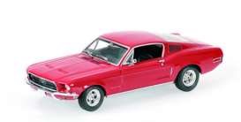 Ford  - Mustang Fastback 1968 red - 1:87 - Minichamps - 870084121 - mc870084121 | The Diecast Company