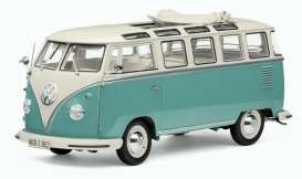 Volkswagen  - Samba bus  1962 white/turquoise - 1:12 - SunStar - 5087 - sun5087 | The Diecast Company