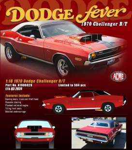 Dodge  - Challenger R/T 1970 red/black - 1:18 - Acme Diecast - 1806028 - acme1806028 | The Diecast Company